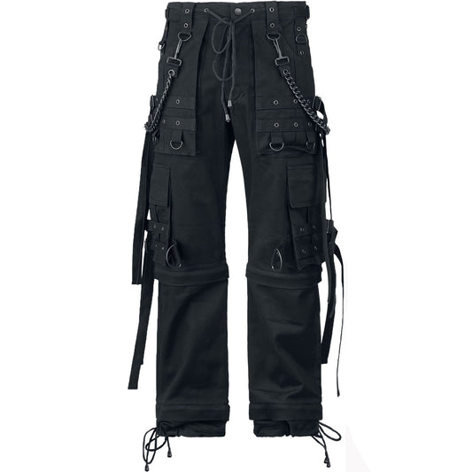 Gothic Bondage Cargo Rock Black Punk Buckle Zips Chain Strap Trousers Emo/ Pants