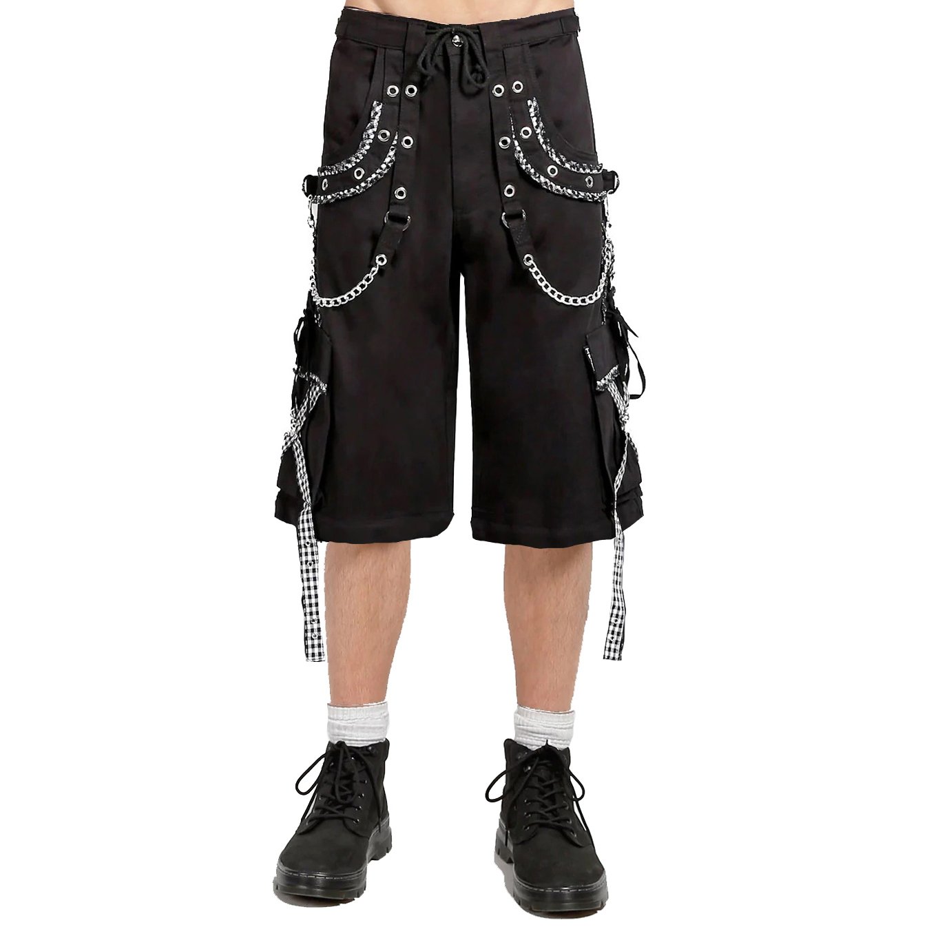 Gothic Men's Peep Dark Street Shorts White