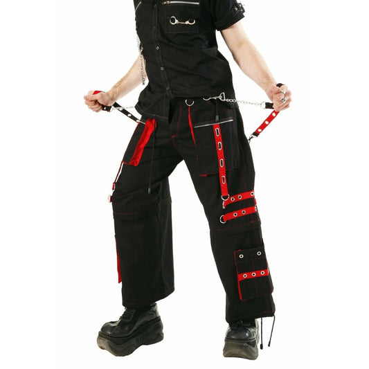 Men's Gothic Handmade Bondage Trouser Punk Rock Transformer Black Red Gothic Pant/USA/Pants
