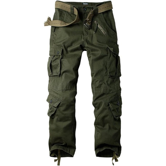AKARMY Men's Cotton Casual Military Army Camo Combat Work Cargo Pants with 8 Pockets