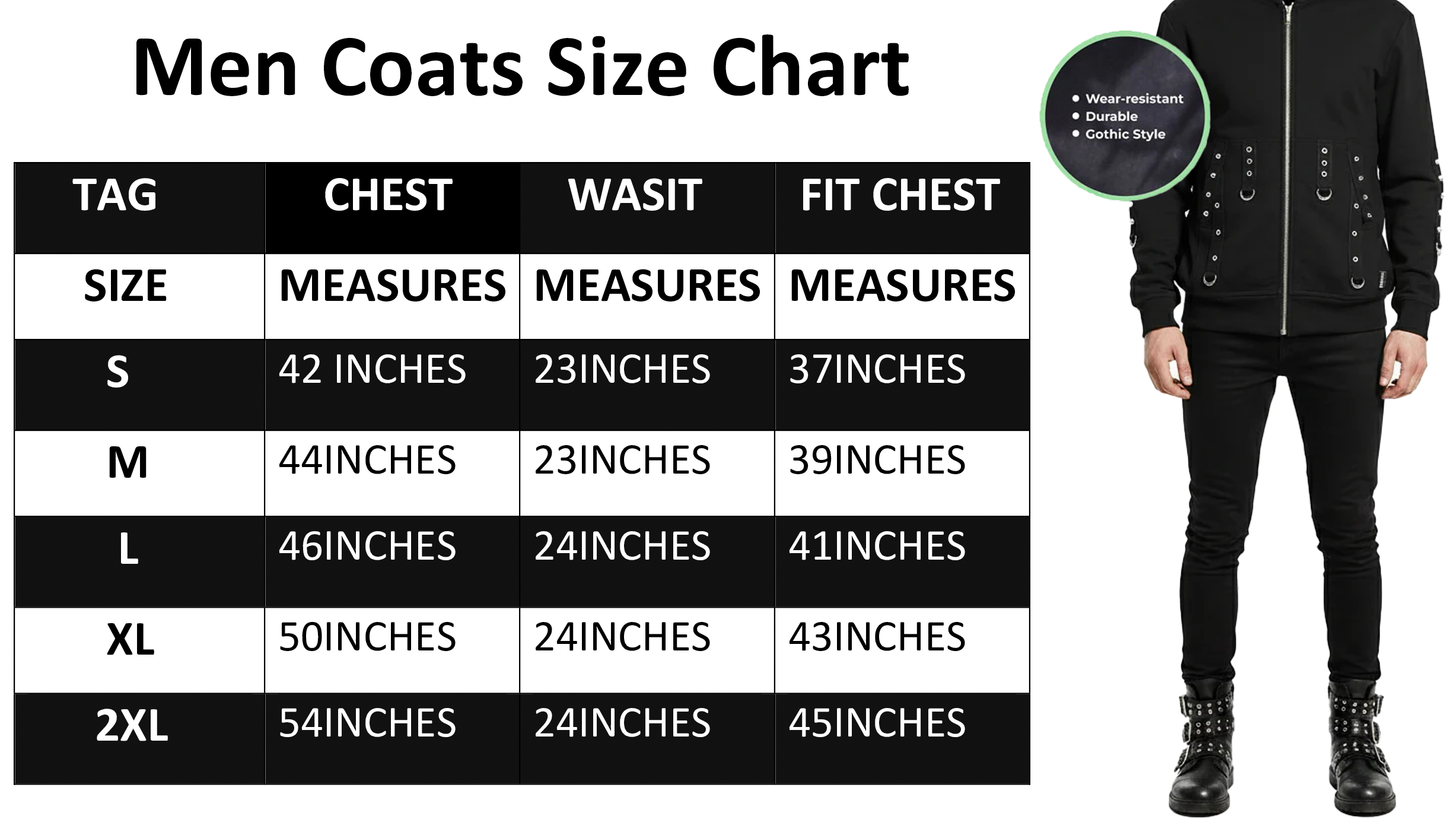 BLACK METAL GOTHIC PUNK STAGE SUPER STRAP HOODIE BLAZER JACKET