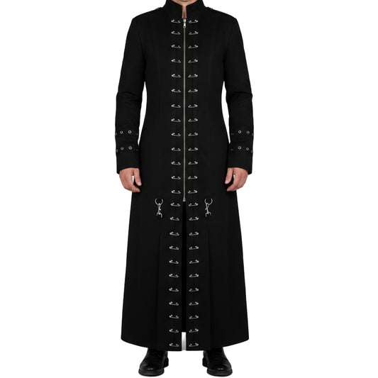 Goth Punk Pinhead Vampire Jacket Trench Coat Black Gothic Cosplay Trench Coat
