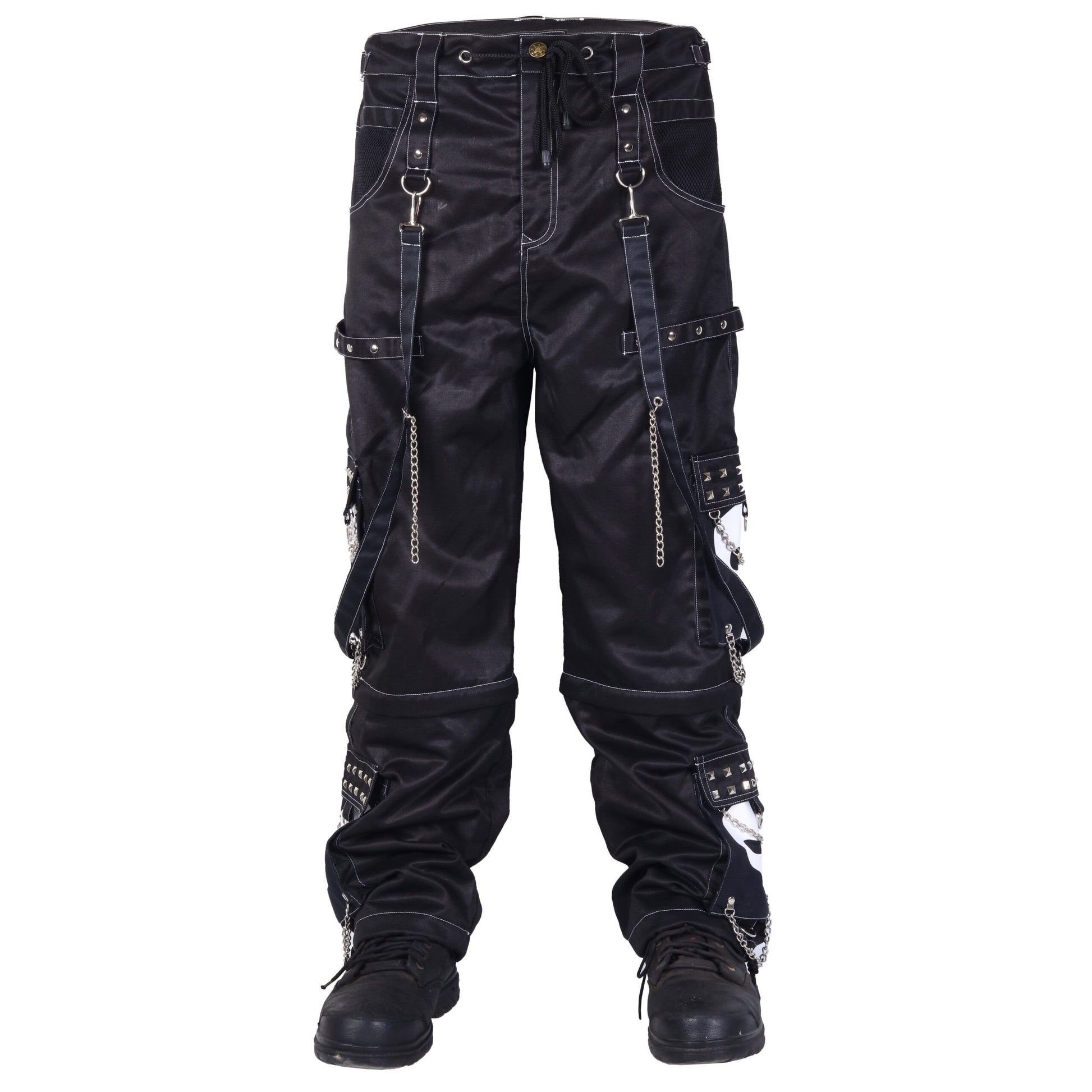 Gothic Bondage Black Big Skull Men Pant Alternative Punk Rock Emo Trouser Pant Shorts/Usa