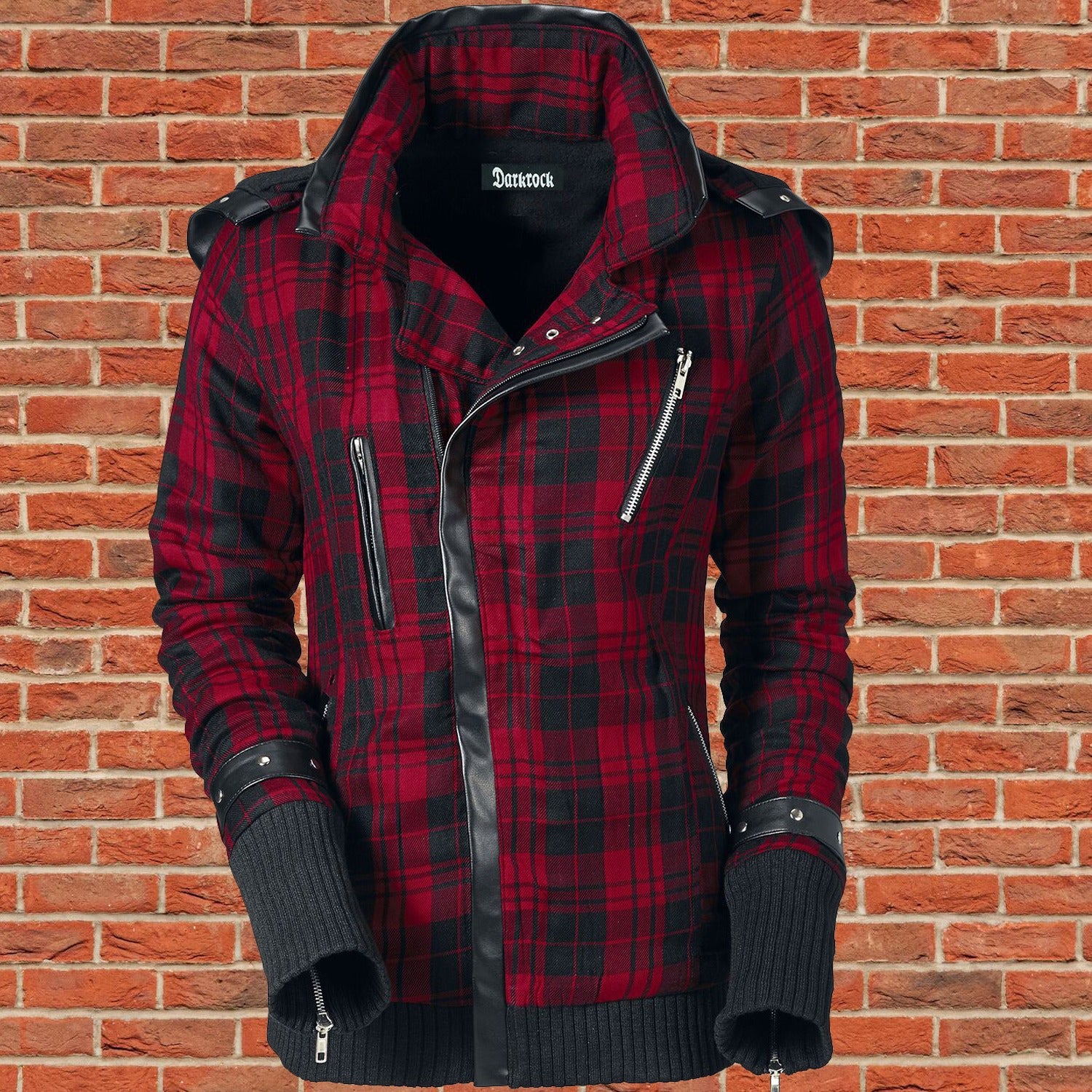 Gothic Z Jacket Winter Seasons Jacket Black Red