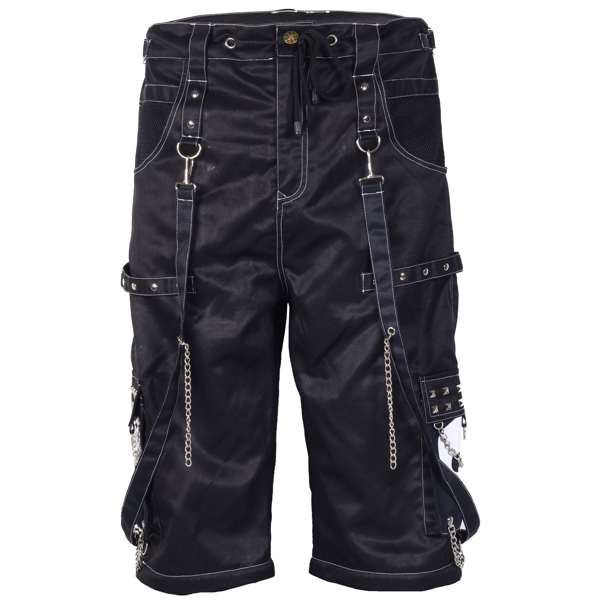 Gothic Bondage Black Big Skull Men's Alternative Punk Rock Emo Shorts/USA