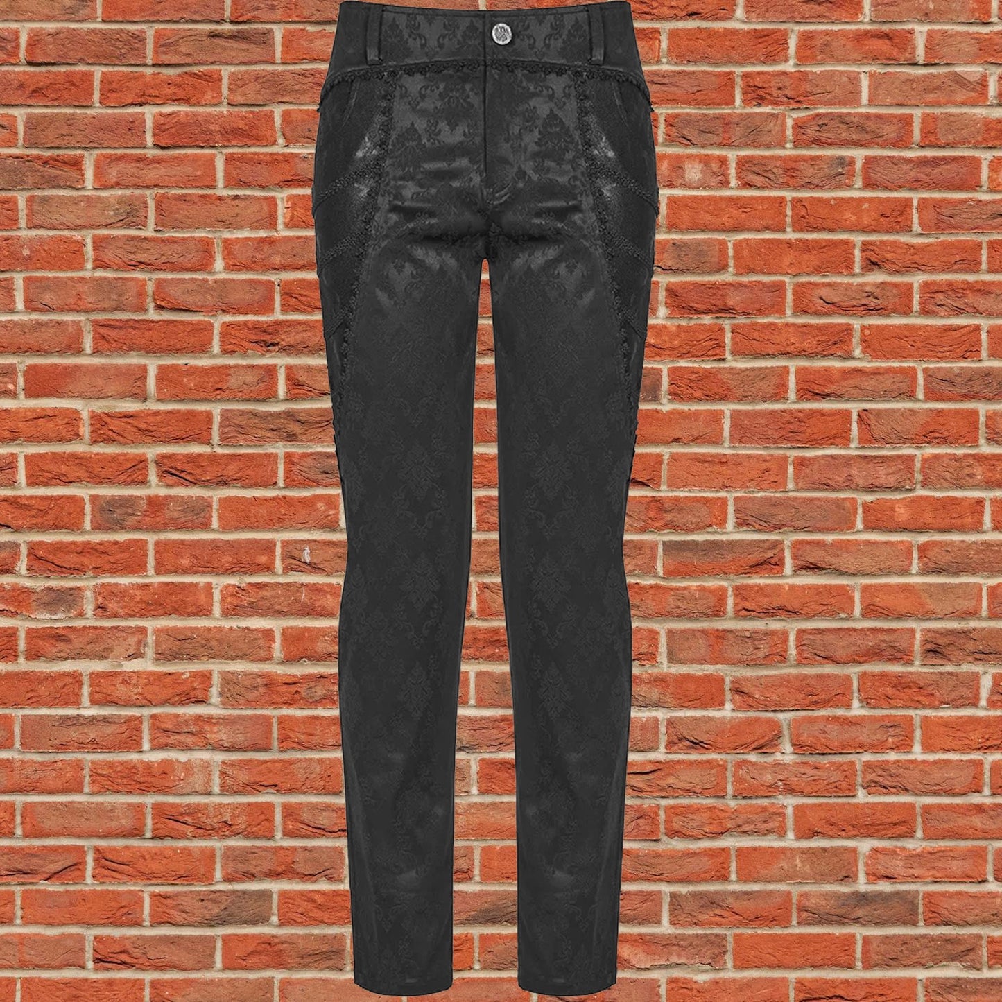 Gothic Punk Rave Mens Gothic Aristocrat Jacquard Dress Pants