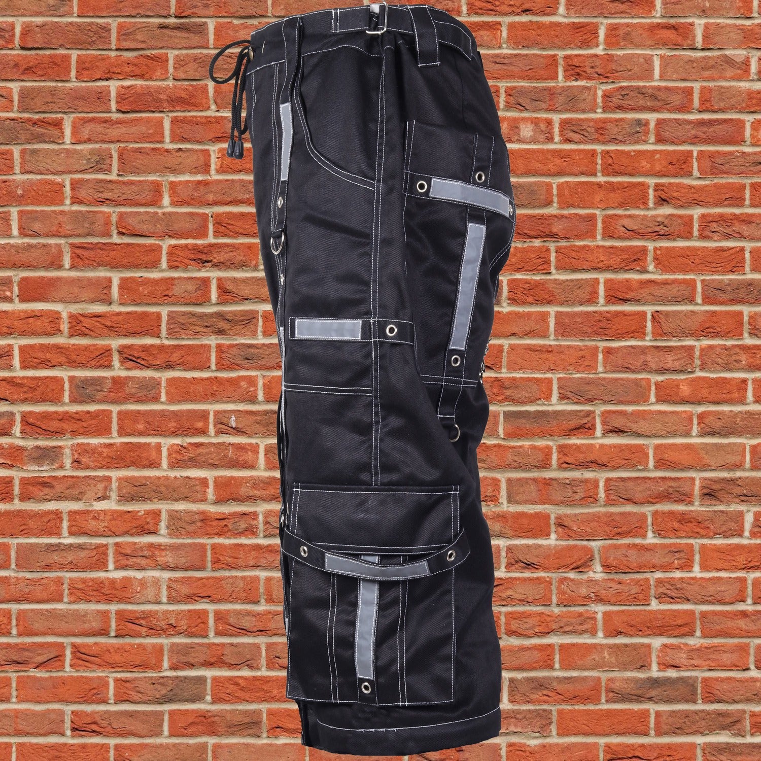 Gothic Bondage Reflective Men Short Alternative Punk Rock Emo Shorts