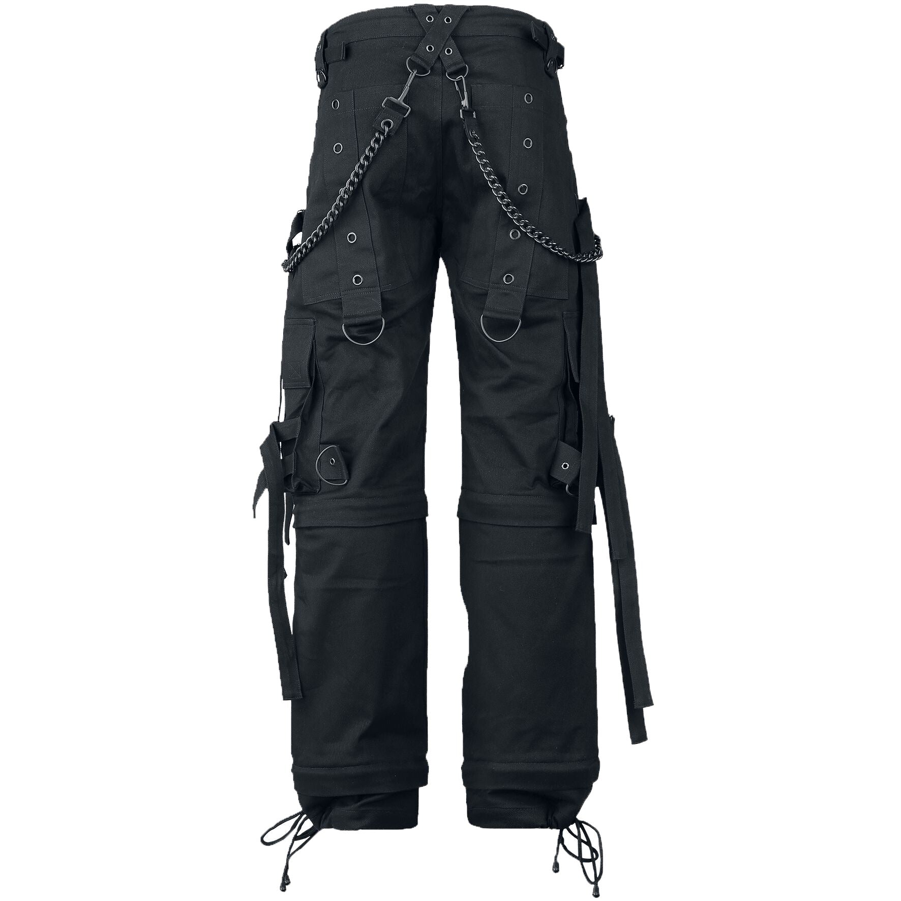 Gothic Bondage Cargo Rock Black Punk Buckle Zips Chain Strap Trousers Emo/ Pants