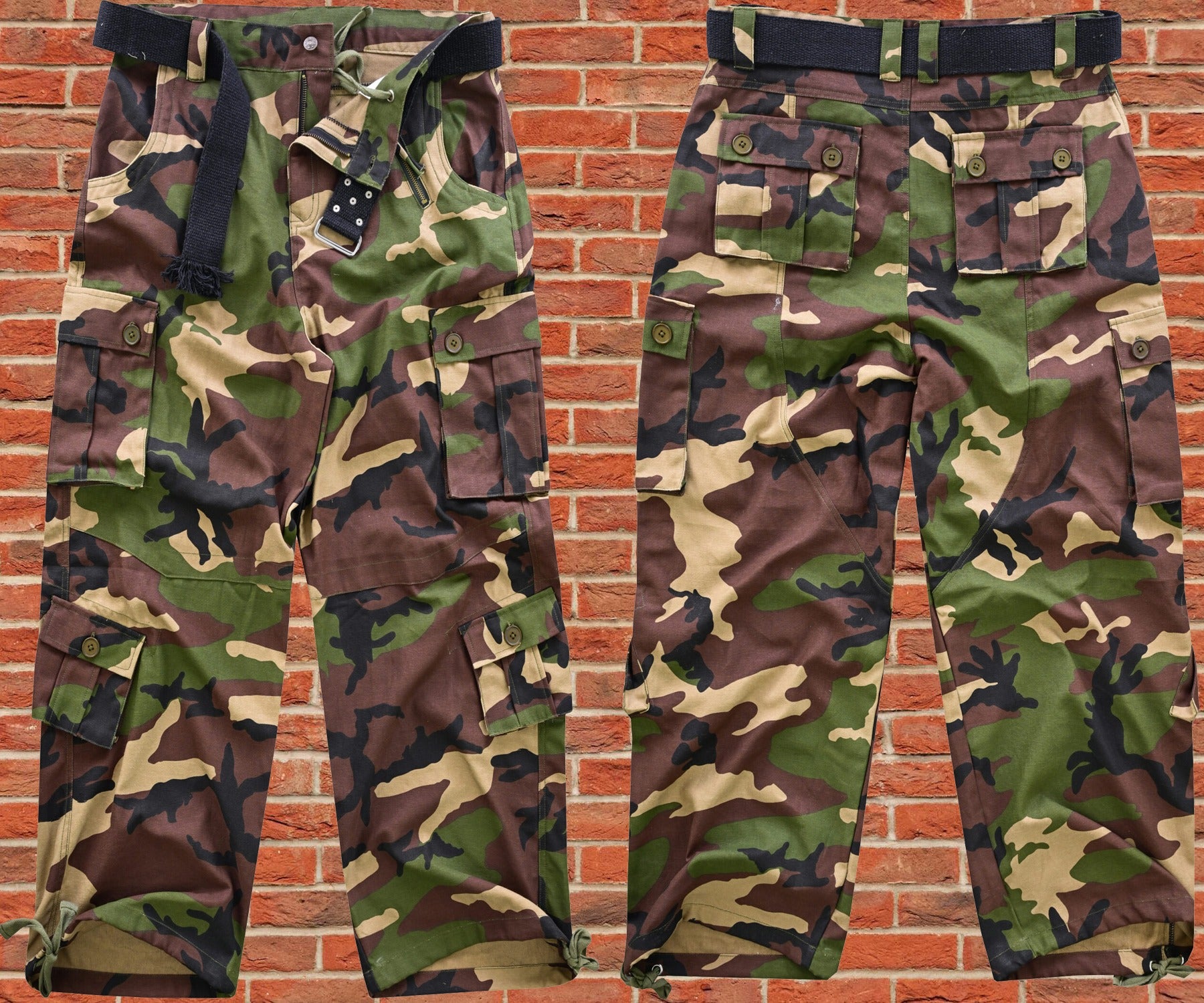 AKARMY Men's Cotton Casual Military Army Camo Combat Work Cargo Pants with 8 Pockets