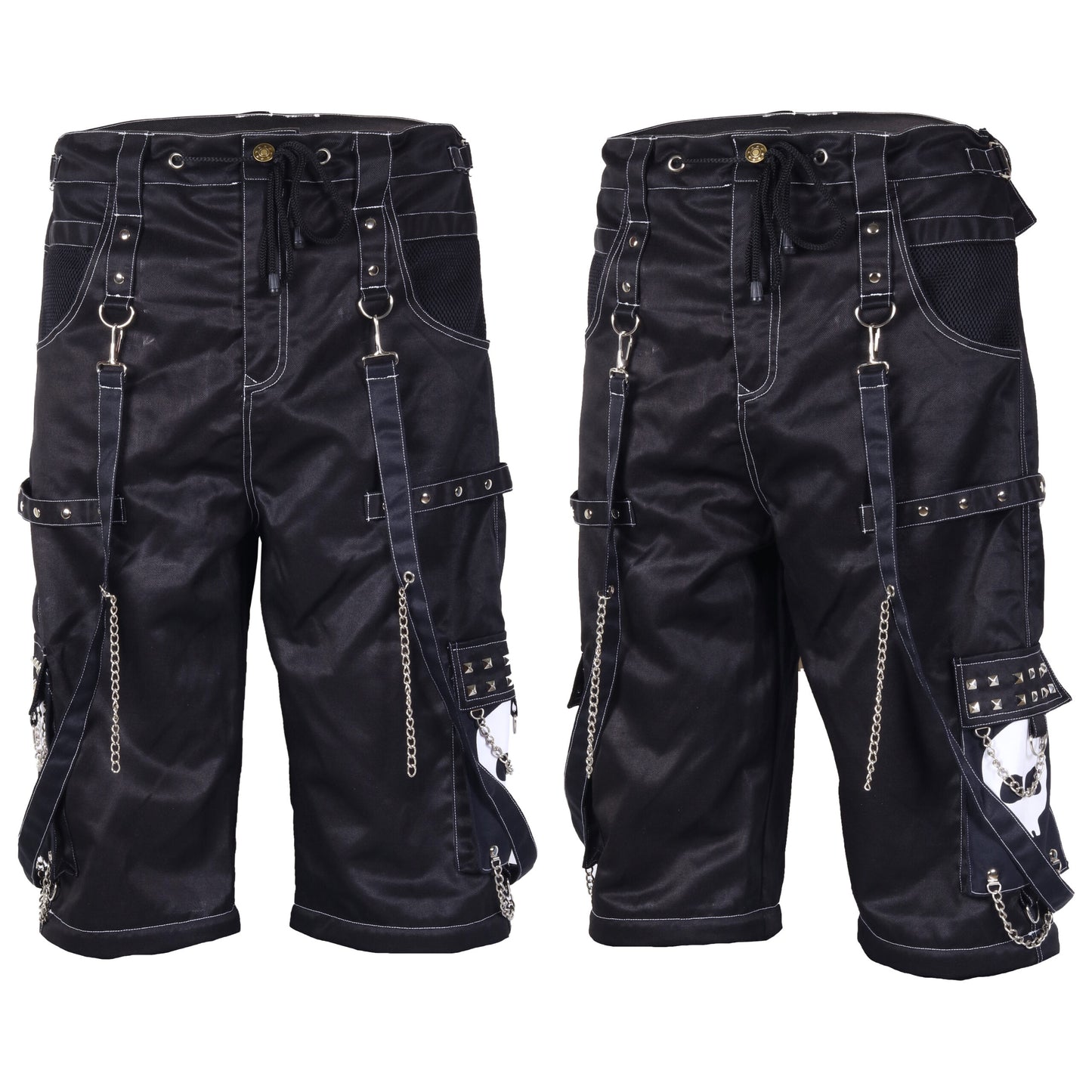 Gothic Bondage Black Big Skull Men's Alternative Punk Rock Emo Shorts/USA