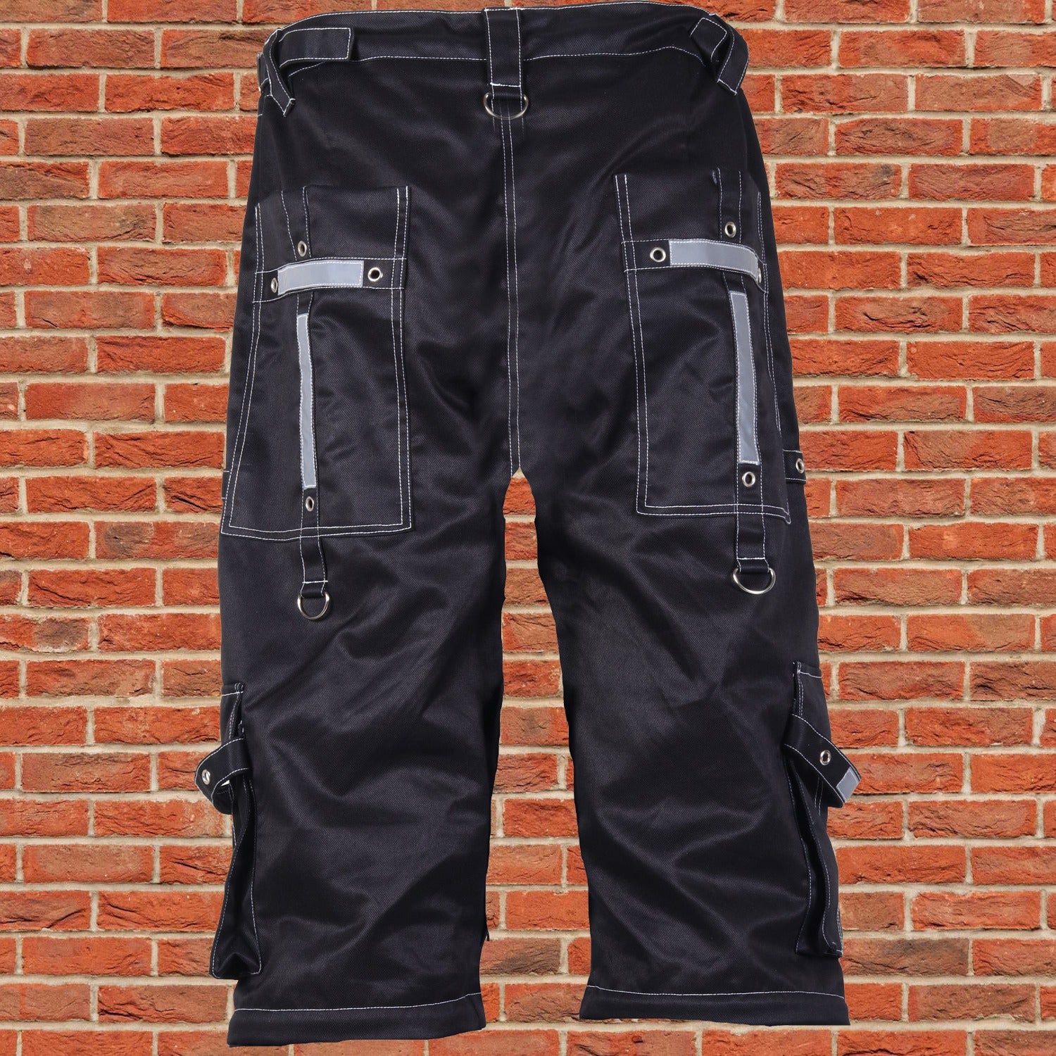 Gothic Bondage Reflective Men Short Alternative Punk Rock Emo Shorts