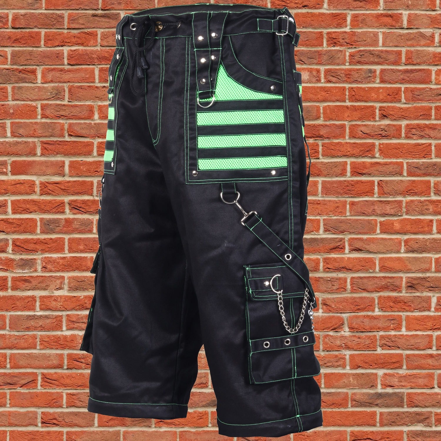 Extreme Bondage Skater Gothic Punk Rocker Cyber Goth Steampunk Biker Shorts