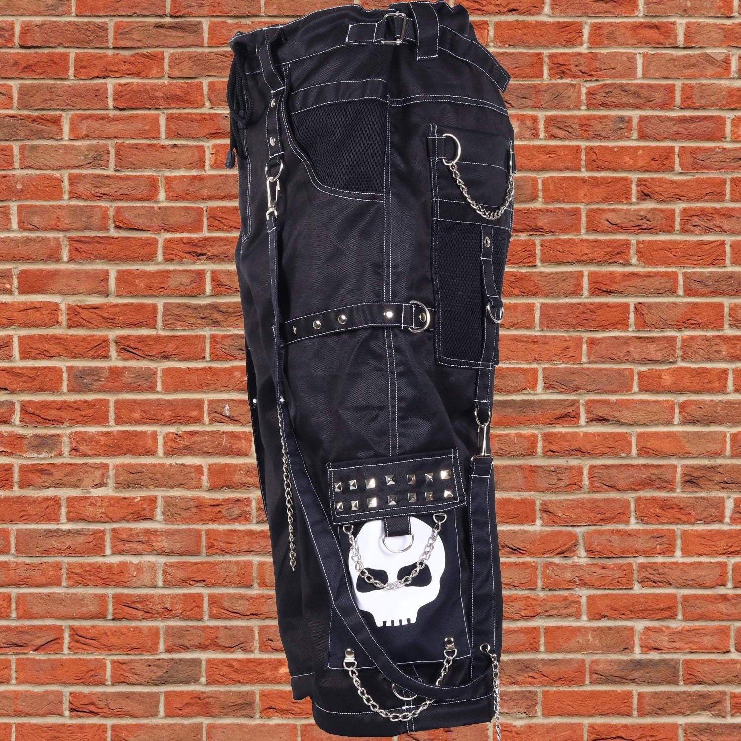 Gothic Bondage Black Big Skull Men's Alternative Punk Rock Emo Shorts/USA