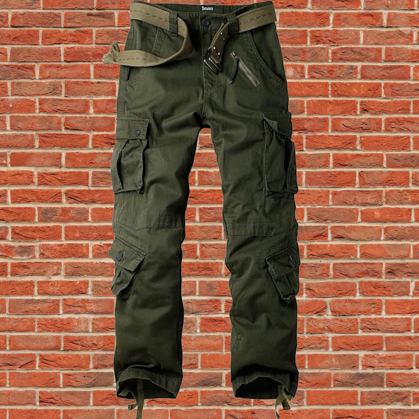 AKARMY Men's Cotton Casual Military Army Camo Combat Work Cargo Pants with 8 Pockets