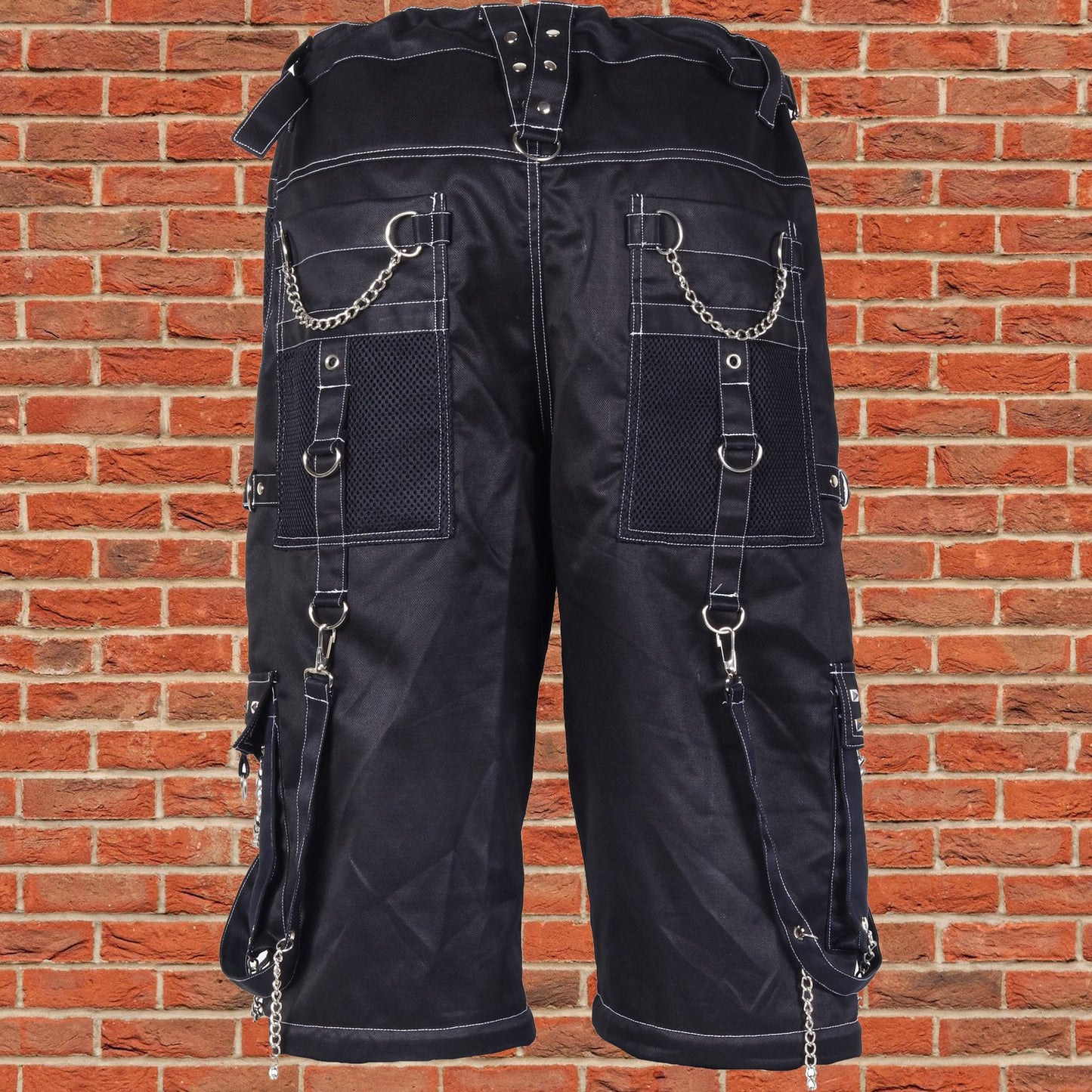 Gothic Bondage Black Big Skull Men's Alternative Punk Rock Emo Shorts/USA