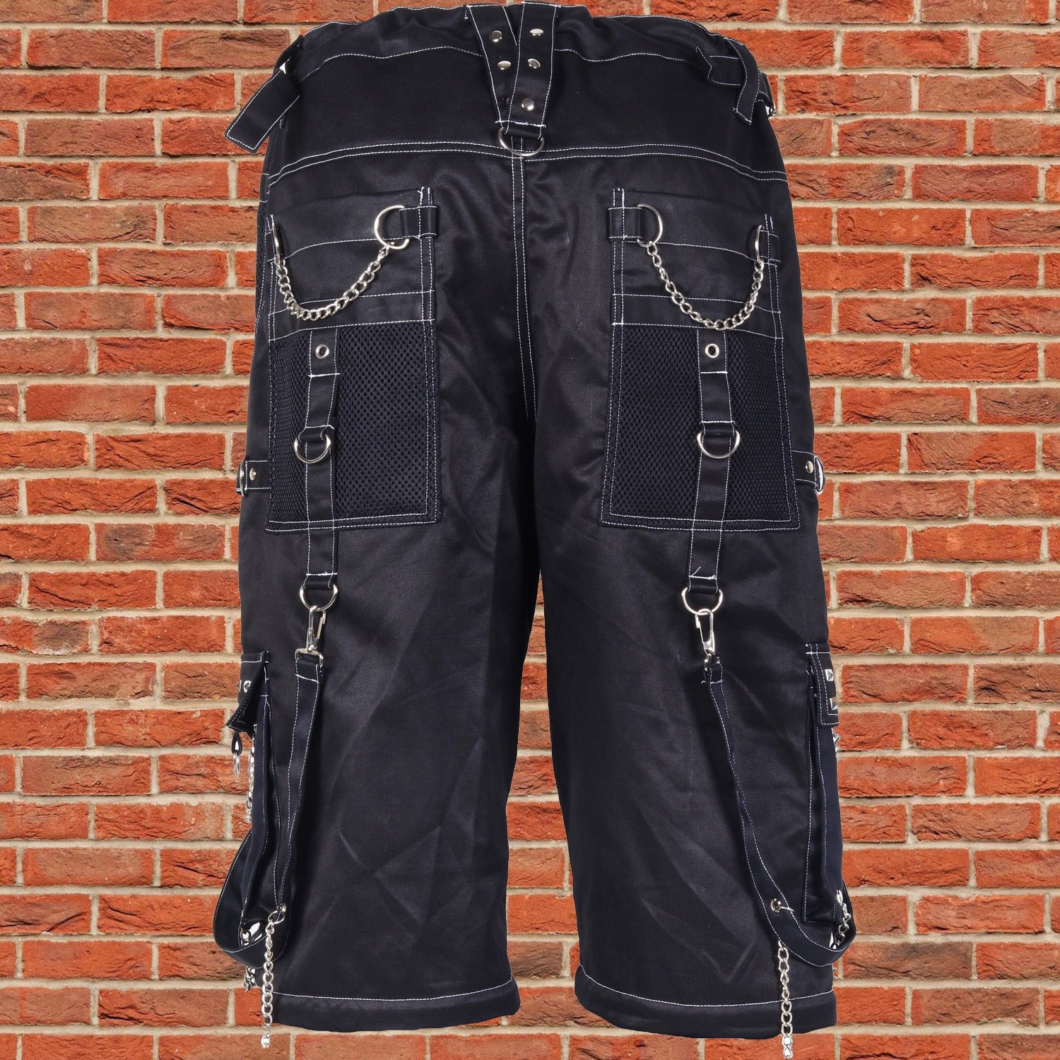 Gothic Bondage Black Big Skull Men's Alternative Punk Rock Emo Shorts/USA