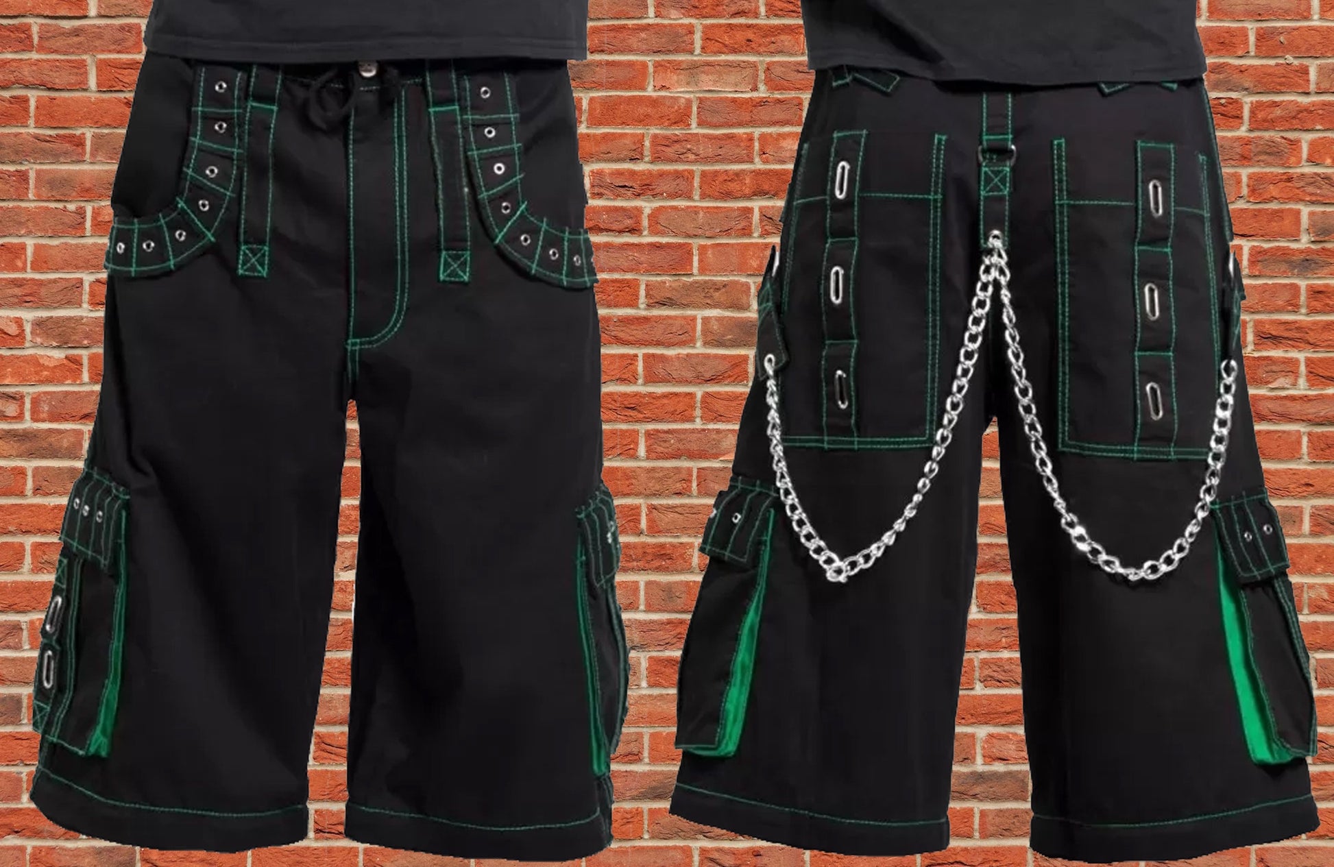 Men Bondage Trouser Gothic Transformer Baggy Shorts Trouser Emo/Shorts/Usa