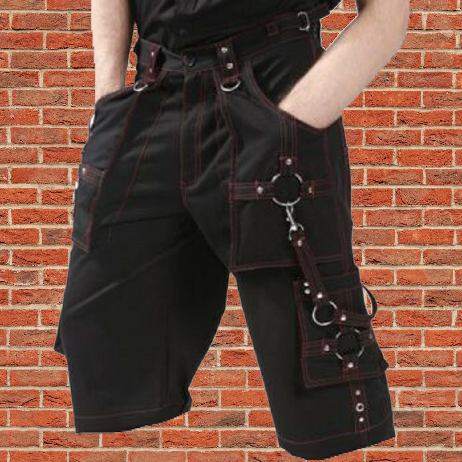 Men Bondage Trouser Gothic Transformer Baggy Shorts Trouser Emo Shorts Usa
