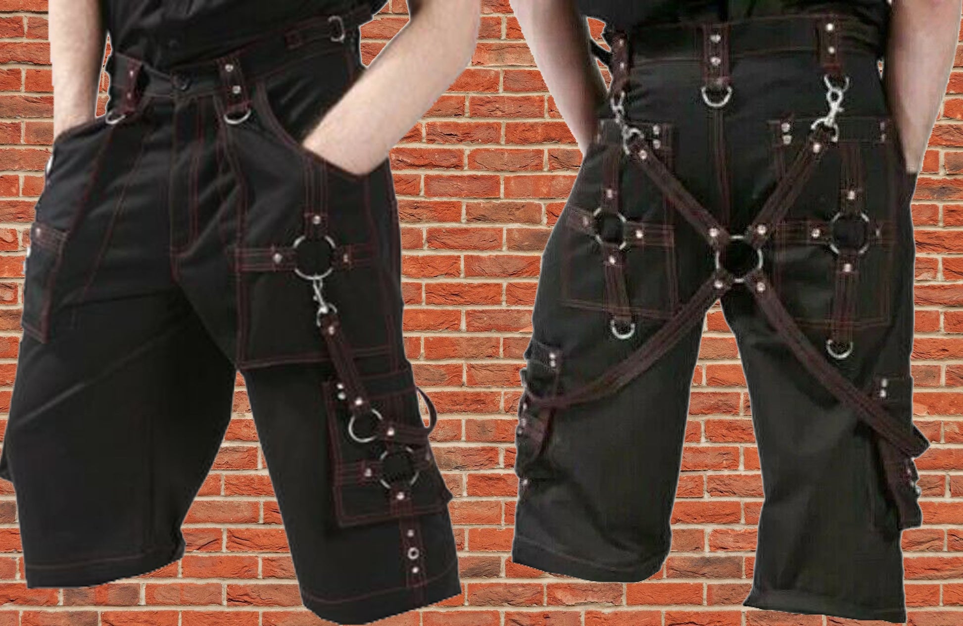 Men Bondage Trouser Gothic Transformer Baggy Shorts Trouser Emo Shorts Usa