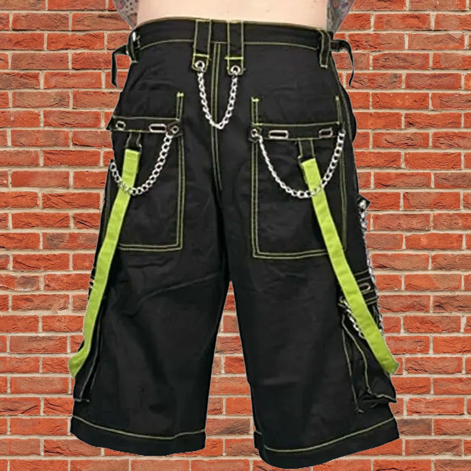 Gothic Bondage Men's Short Alternative Punk Rock Skater Emo Shorts