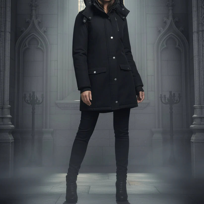 Gothic Ladies Parka Winter Jacket black