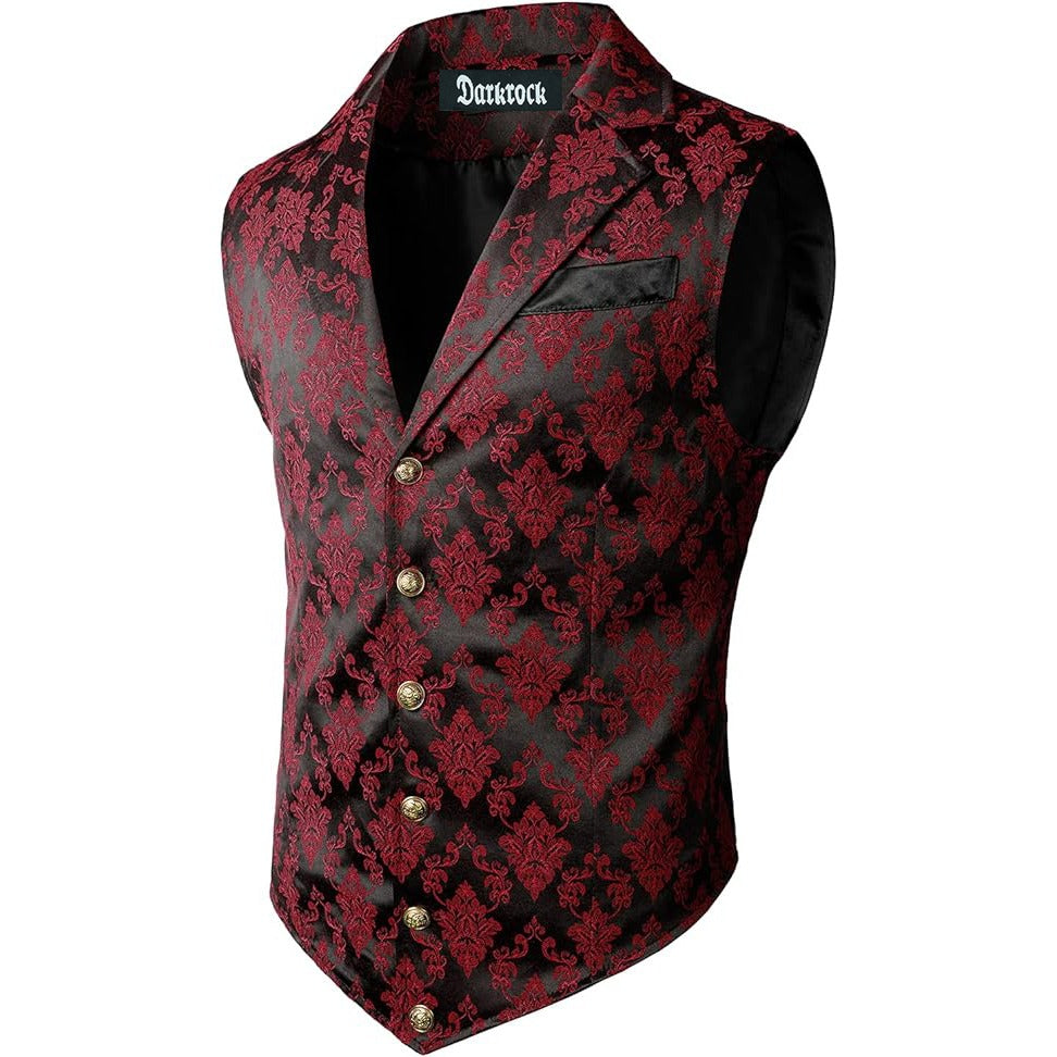 Gothic Men's Victorian Suit Vest Steampunk Waistcoat