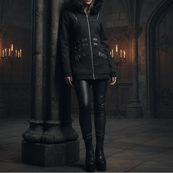 Gothic Sara Jacket Between Seasons Jacket Black