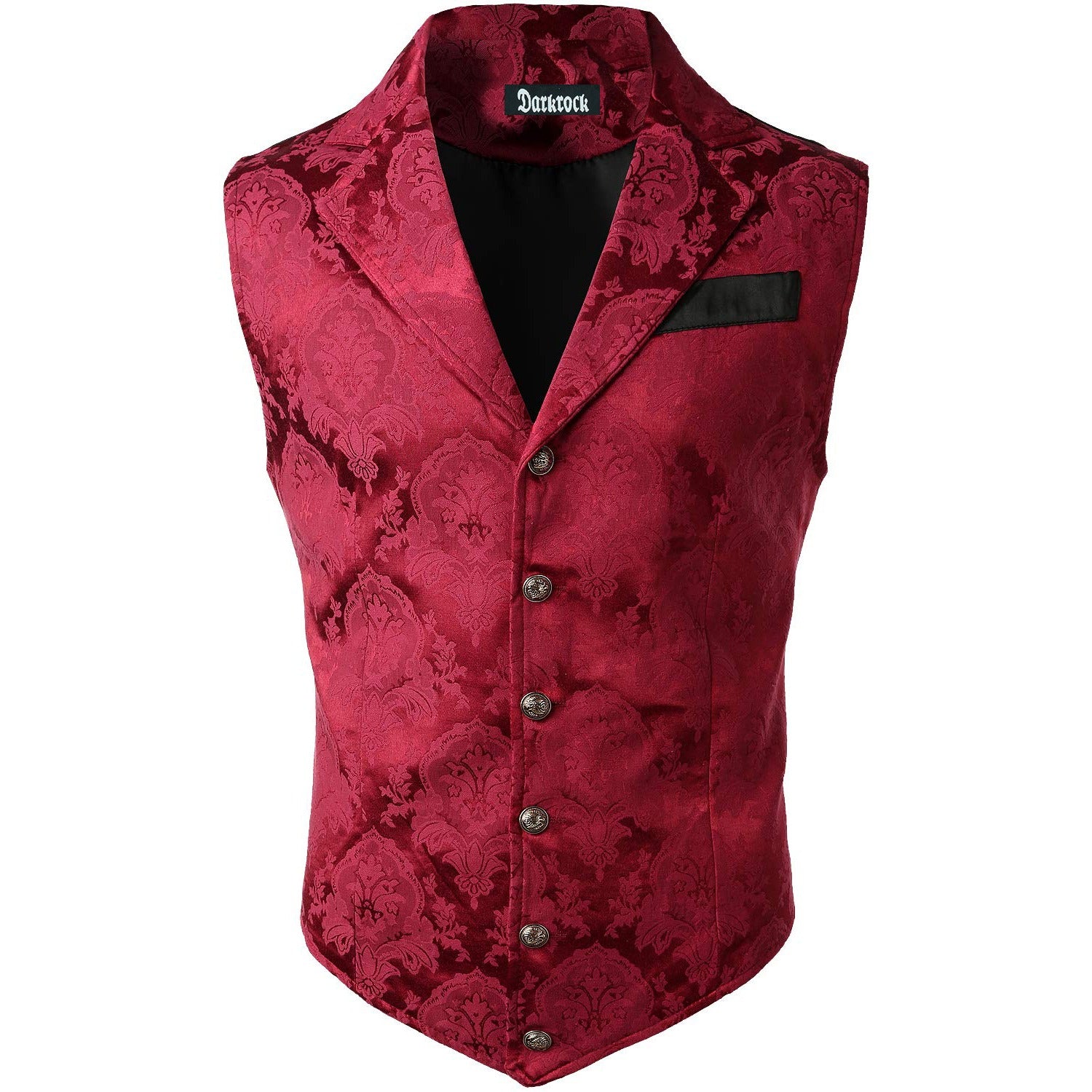 Handmade Red Men's Victorian Suit Gentleman Vest Steampunk Gothic Waistcoat/Usa