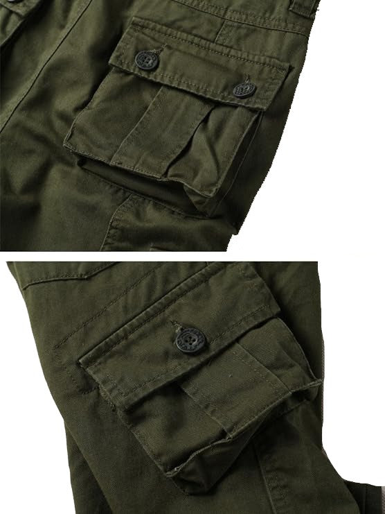 AKARMY Men's Cotton Casual Military Army Camo Combat Work Cargo Pants with 8 Pockets