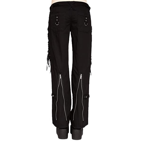 Women Gothic Rave Black Chain Rock Star Straps Metal Punk Show Pants