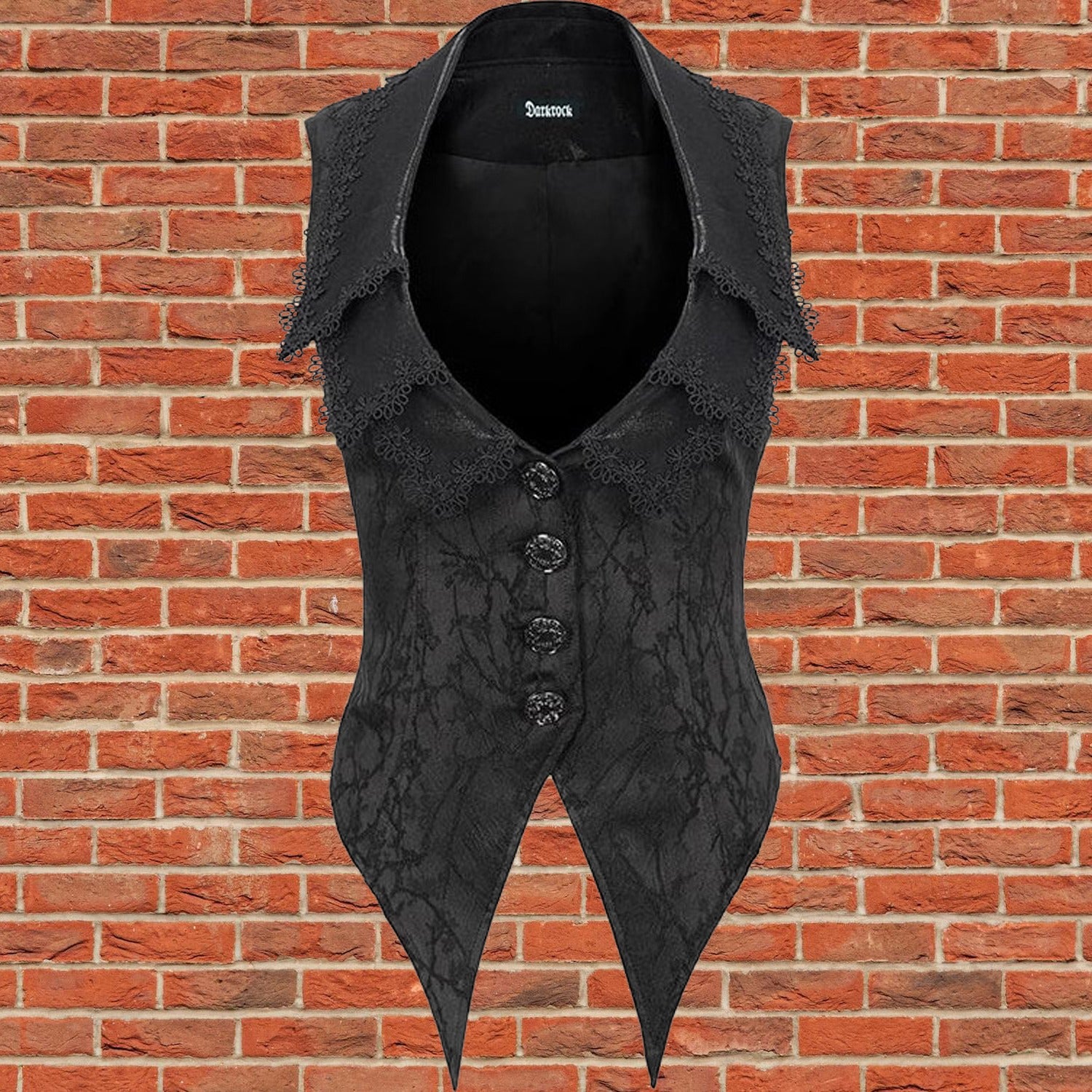 Women's Gothic Floral Embroidered Swallow-tailed Vest