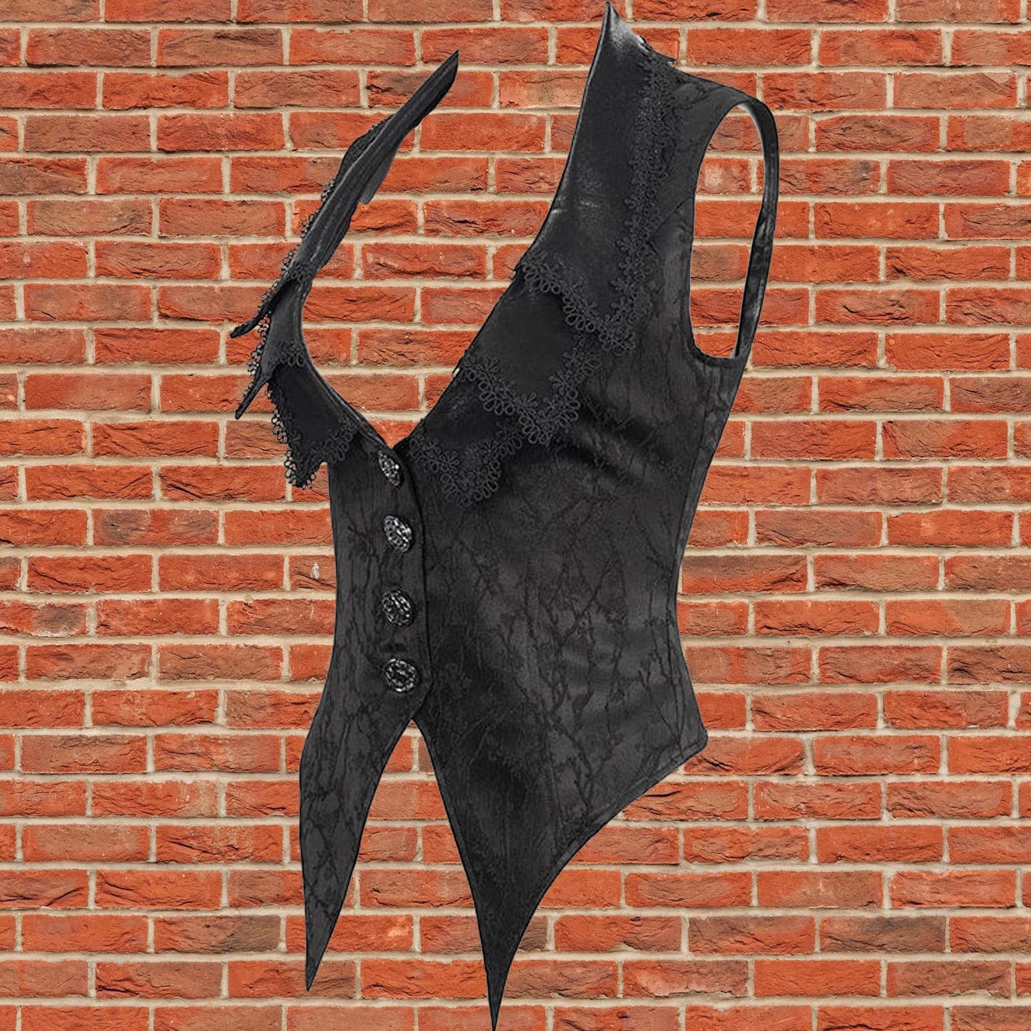 Women's Gothic Floral Embroidered Swallow-tailed Vest