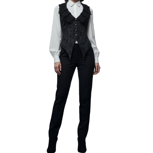 Women's Gothic Floral Embroidered Swallow-tailed Vest