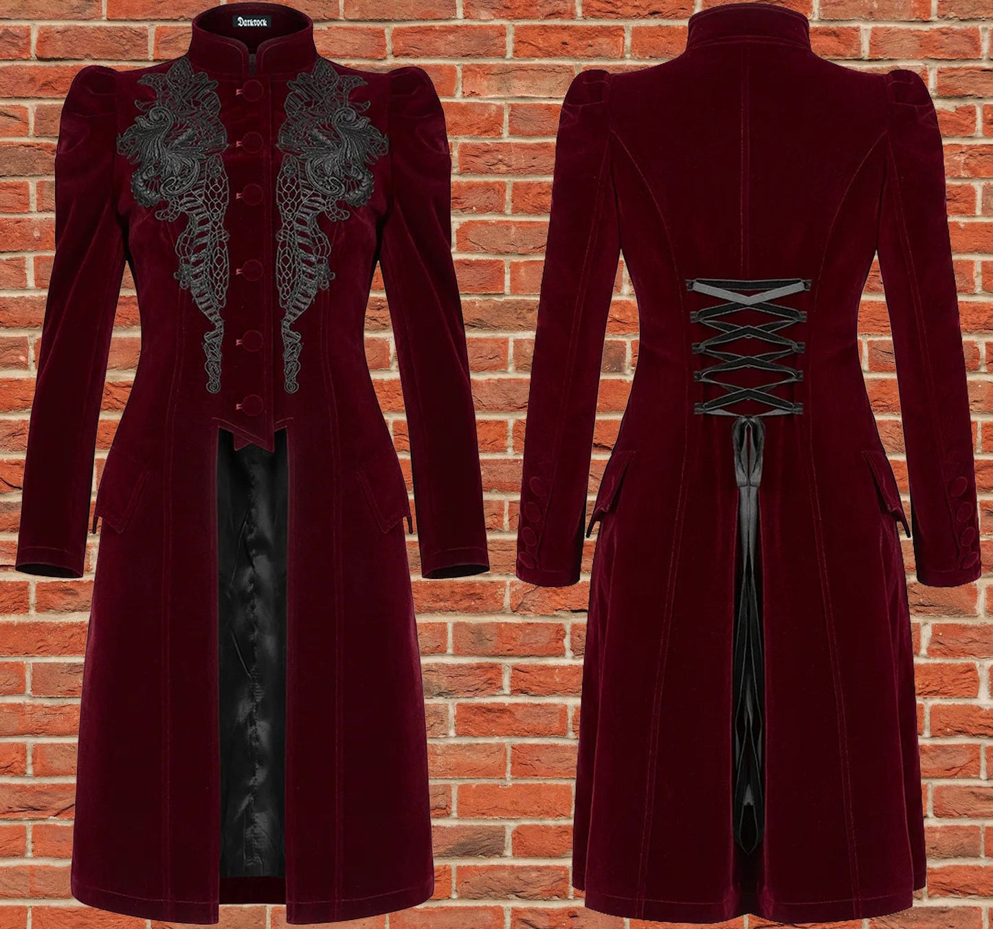 Womens Vespertine Mid Length Coat Red