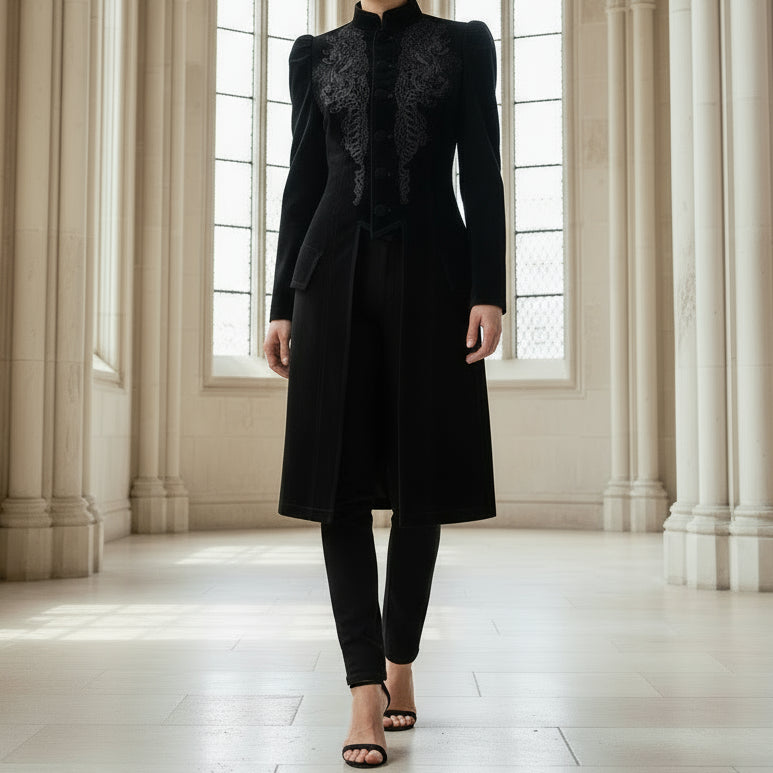 Womens Vespertine Mid Length Coat Black