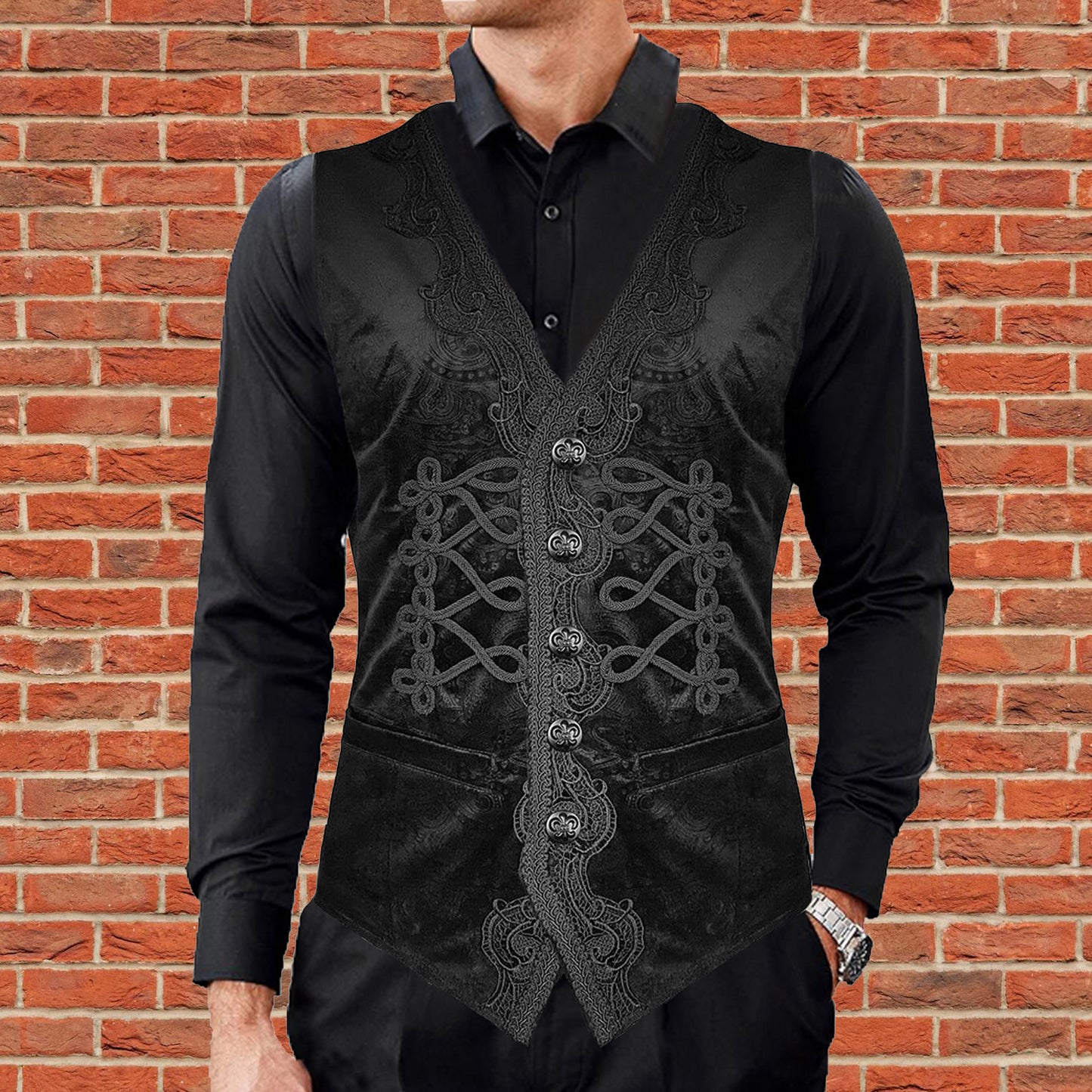 Men Herringbone Wool Blend Tweed Vest Premium Black Waistcoat Suit Vest V Neck Slim Fit Waistcoat/USA