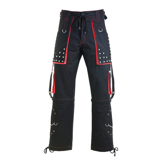 Gothic Men's Black Stylish Pant Trouser Slim fit Straight Black/Red Color Pants/USA