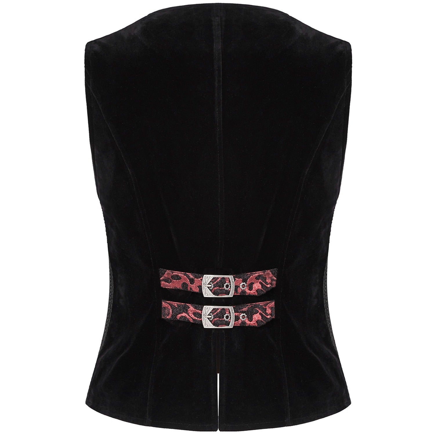 Men's Gothic Waistcoat Vest Red Paisley Velvet Steampunk Regency/Victorian Suit Vest Steampunk