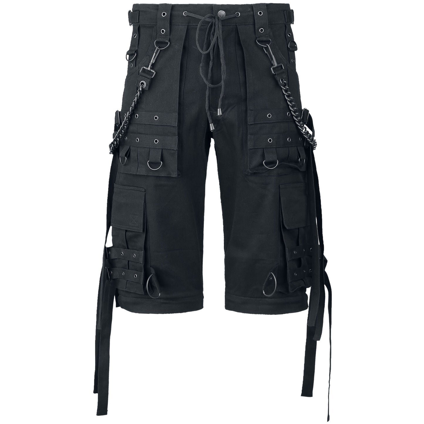 Gothic Bondage Cargo Rock Black Punk Buckle Zips Chain Strap Trousers Emo/ Pants
