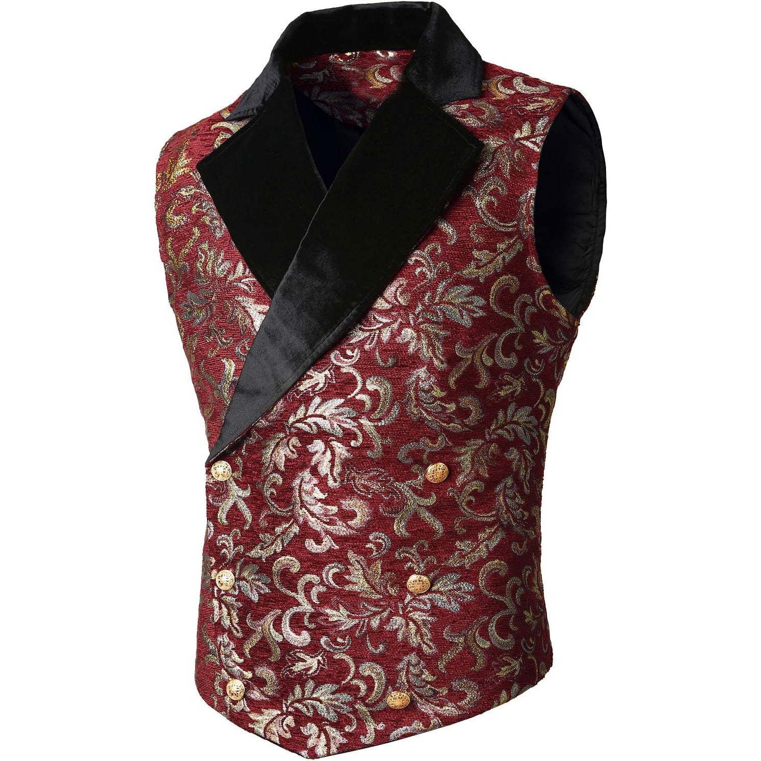 Gothic Men's Victorian Double Breasted Vest Gothic Steampunk Waistcoat