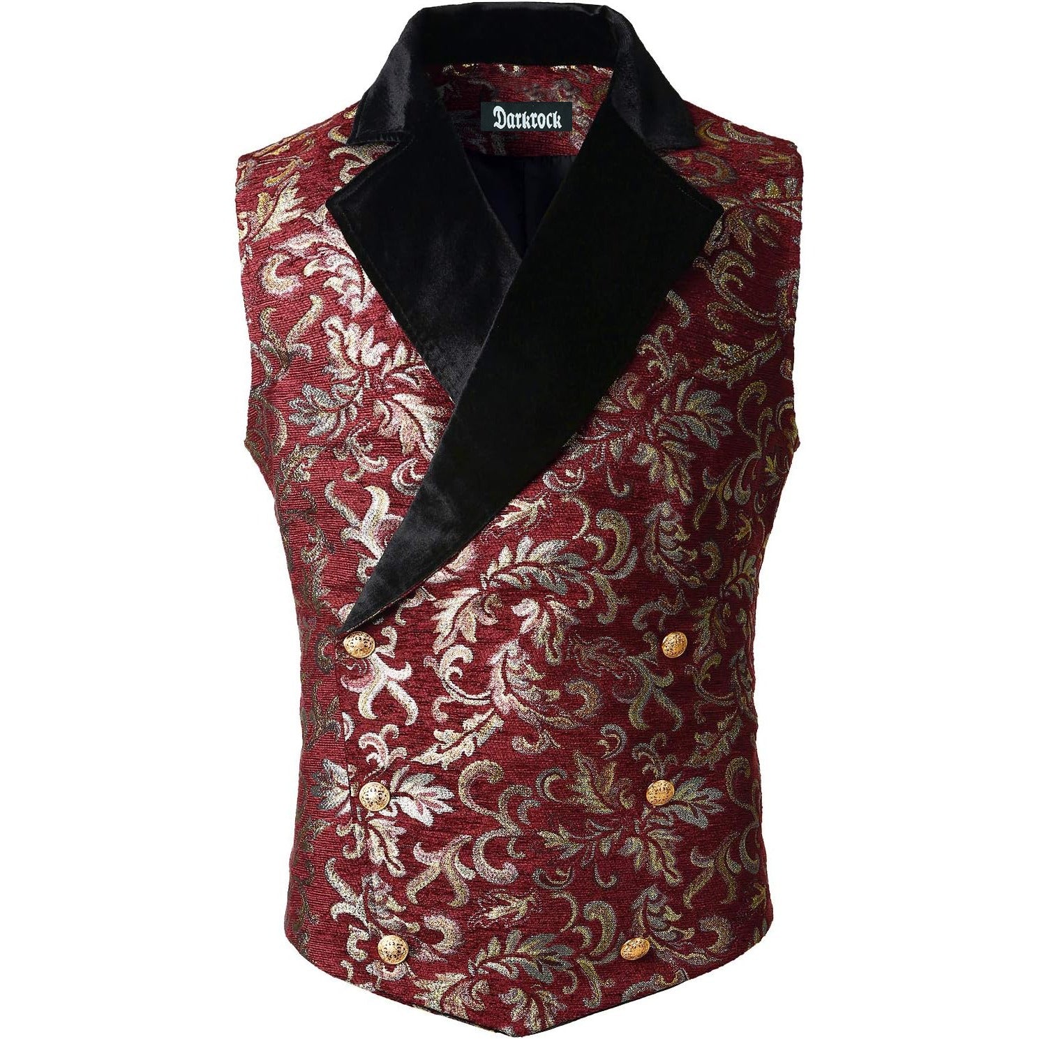 Gothic Men's Victorian Double Breasted Vest Gothic Steampunk Waistcoat