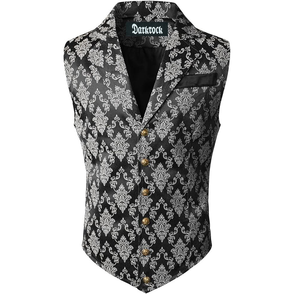 Gothic Men's Victorian Suit Vest Steampunk Waistcoat