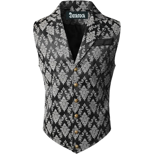 Gothic Men's Victorian Suit Vest Steampunk Waistcoat