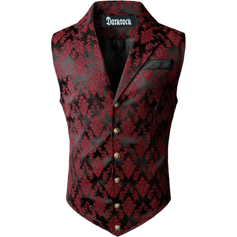 Gothic Men's Victorian Suit Vest Steampunk Waistcoat