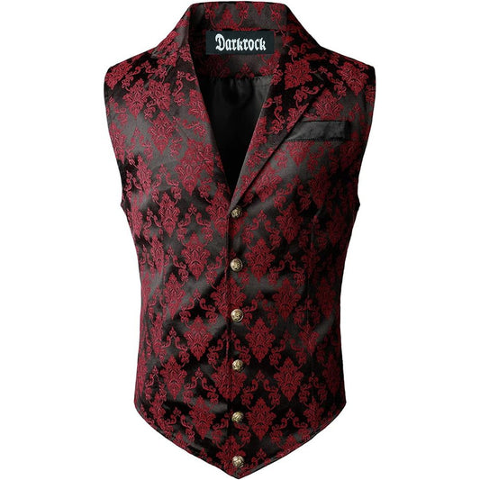 Gothic Men's Victorian Suit Vest Steampunk Waistcoat