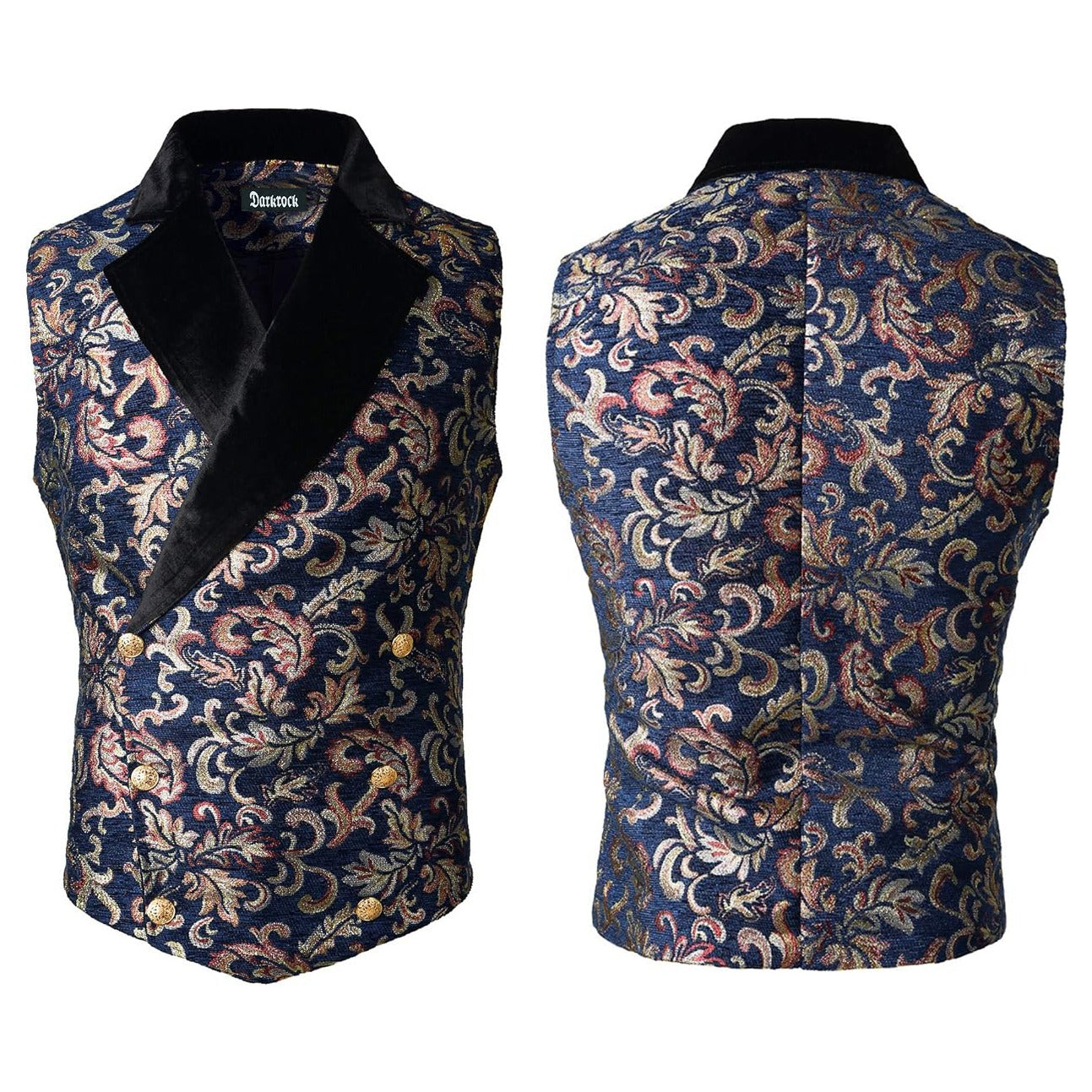 Gothic Men's Victorian Double Breasted Vest Gothic Steampunk Waistcoat