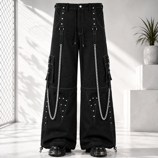 Gothic Men Gothic Cool Cyber Bondage Baggy Pants