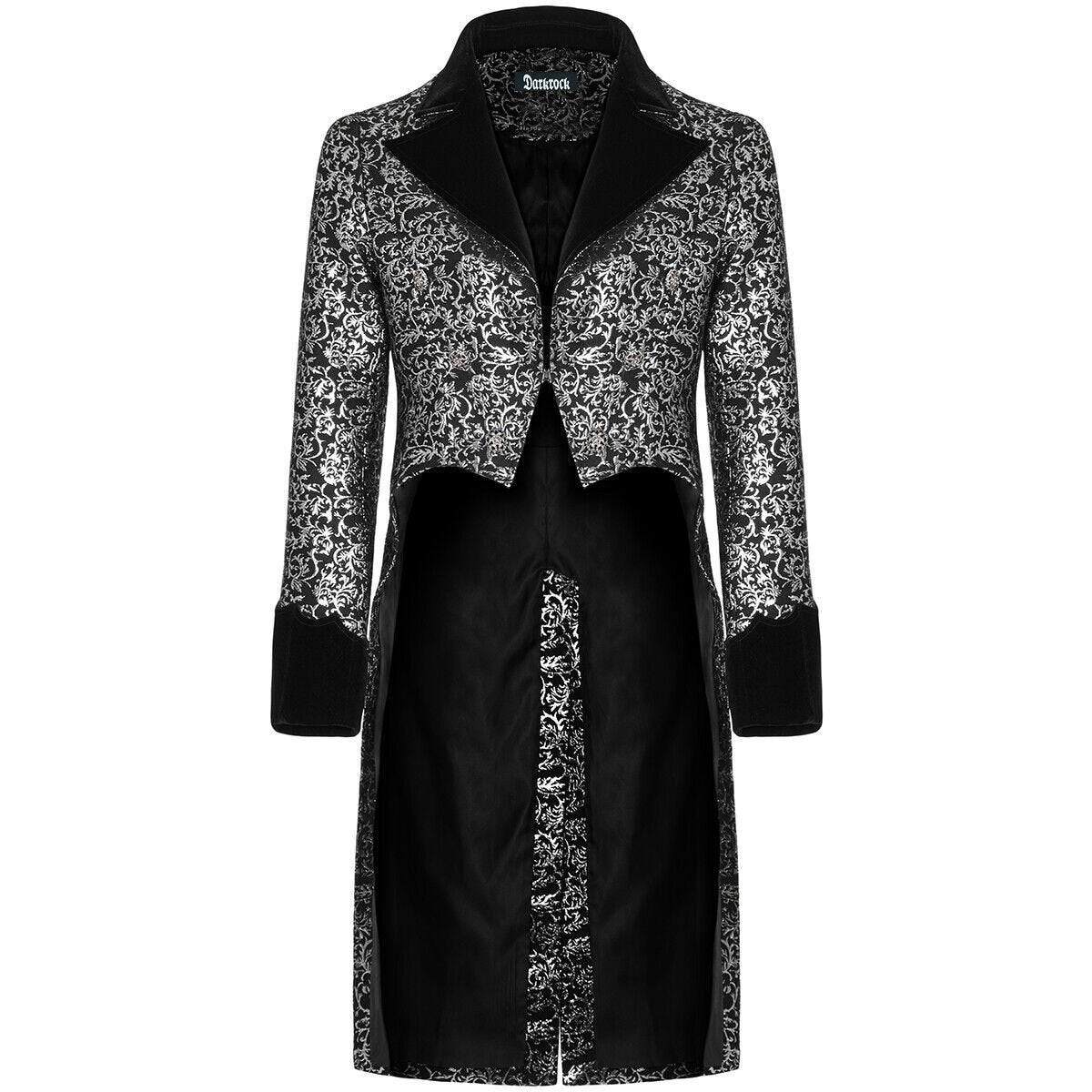 Gothic Steampunk Metal Texture Jacquard Swallow Tail Coat Jacket