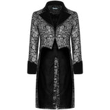 Gothic Steampunk Metal Texture Jacquard Swallow Tail Coat Jacket