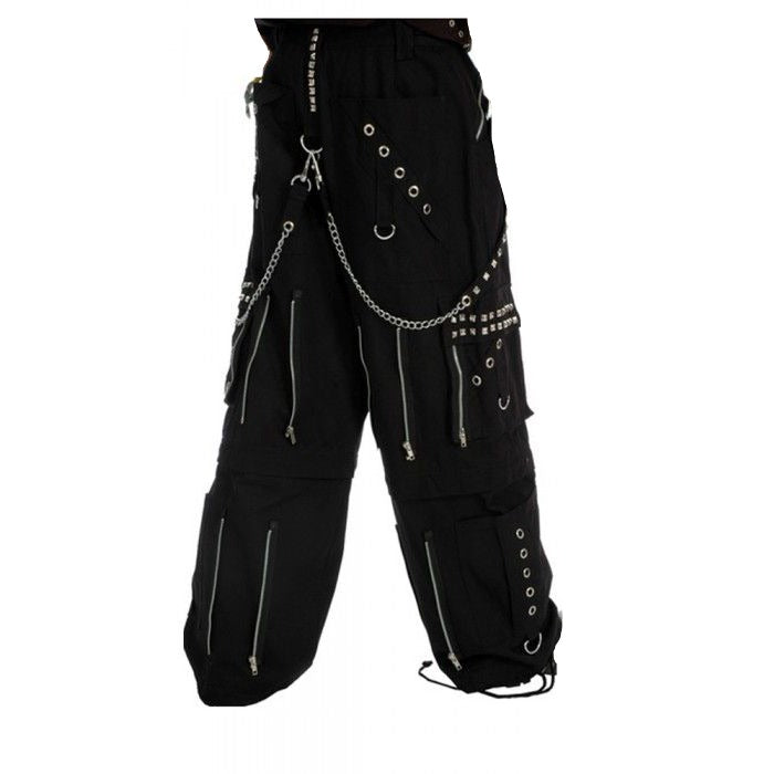Gothic Men Black Chrome Trousers Punk Rock Studs Metal /Chain Trouser